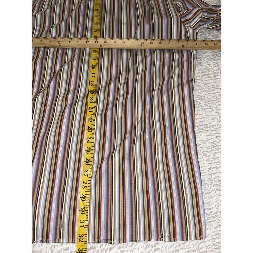 Ermenegildo Zegna mens XL purple blue stripe cotton button up shirt EuC - Picture 5 of 7